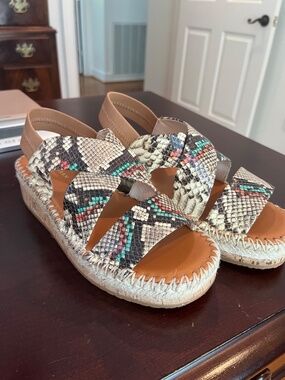 Cole Haan Multi Color Wedge Sandal Size 8